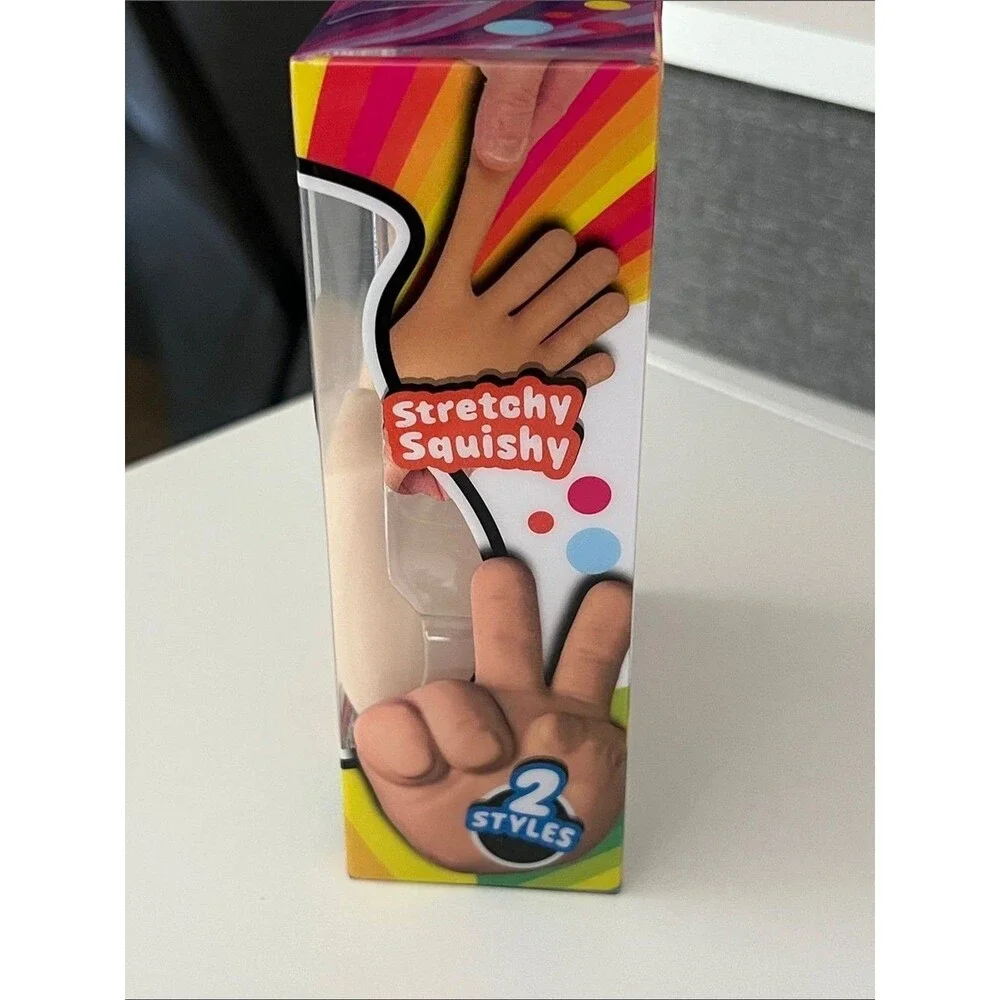 JARU STRETCHY HAND PEACE SIGN Squishy Strecth Toy 5” Viral